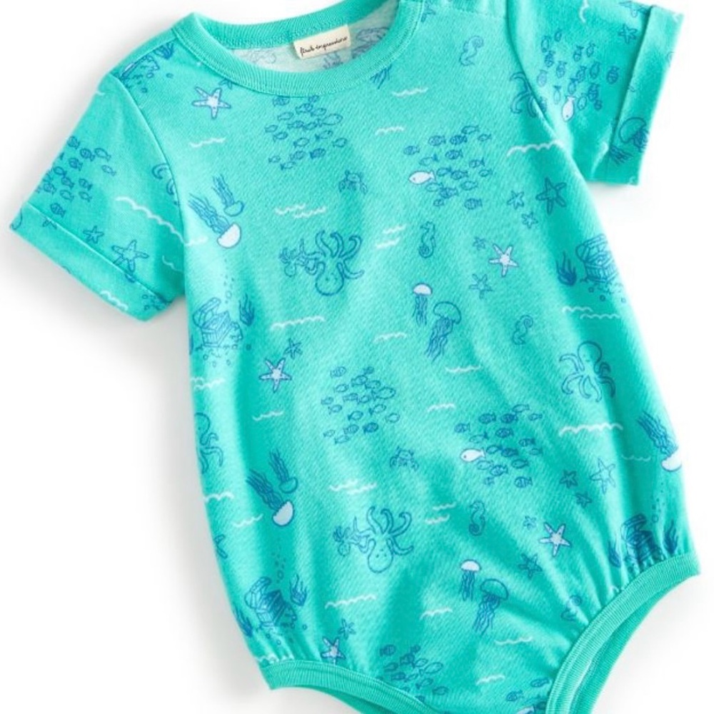 Aqua Sea Life Baby Onesie